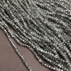 Light-gray assorted transparent Czech Crystal beads on thread, coated, faceted rondelle, diameter 3x2.5 mm, length 36 cm