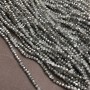 Light-gray assorted transparent Czech Crystal beads on thread, coated, faceted rondelle, diameter 3x2.5 mm, length 36 cm