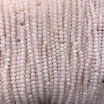 Peach Matte Czech Crystal Beads on beading thread, faceted rondelle, diameter 3x2.5mm, length 36-38cm +