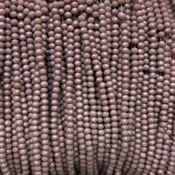 Beads Czech Crystal on Fishing Line, Faceted Matte Rondelle, diameter 3x2.5 mm + -, length 36-38 cm +