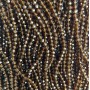 Beads Czech Crystal on a beading thread brown transparent faceted rondelle, diameter 3.5×3 mm, length 32 cm