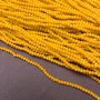 Beads Czech Crystal on Beading Thread, Matte Corn-Yellow, Faceted Rondel, Diameter 3×2.5 mm, Length 36–38 cm