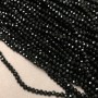 Beads Czech Crystal on Beading Thread, Black Matte Faceted Rondel, Diameter 3.5 x 3 mm, Length 36-38 cm
