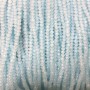 Намистини Чеський Кришталь на волосіні блідо-василькова матове гранований рондель, діаметр 3, 5х3мм + -, довжина 36-38см +
