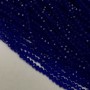 Dark Blue Transparent Czech Crystal Beads on Thread, Faceted Rondelle, 3.5x3 mm, Length 36-38 cm