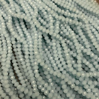 Czech Crystal Beads on Thread, Pale Lilac Matte Faceted Rondelle, Diameter 3.5×3 mm, Length 36-38 cm +