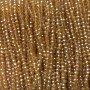 Beads Czech Crystal on a thread orange-peach transparent with gasoline sheen, faceted rondel, diameter 3.5x3 mm, length 36-38 cm