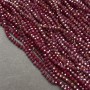 Beads Czech Crystal burgundy matte on thread, faceted rondelle, diameter 3.5×3 mm, length 36–38 cm
