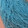 Blue Czech Crystal Beads on Beading Wire, Transparent Blue Faceted Rondelle, diameter 3×2.5 mm, length 36–38 cm