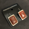 Sale Carnelian Earrings in a Smooth Bezel, Rectangular Stone 2.3×1.8 cm, Length 3.5 cm