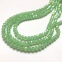 Beads Czech Crystal on thread, salad-green matte with gasoline iridescence, faceted rondelle, diameter 6×4.5 mm, length 38-40 cm +