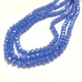 Beads Czech Crystal on Beading Thread, Dark Blue-Violet Matte with Gasoline Sheen, Faceted Rondel, Diameter 6 x 4.5 mm, Length 38-40 cm +