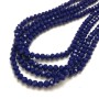 Beads Czech Crystal on fishing line, dark blue matte faceted rondel, diameter 6×4.5 mm, length 38-40 cm +