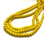 Beads Czech Crystal on thread, yellow matte faceted rondelle, diameter 6x4.5 mm, length 38-40 cm
