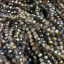 Beads Czech Crystal on Thread, Gray Assortment Transparent with Light Coating, Faceted Rondel, Diameter 6x4.5 mm, Length 38-40 cm +