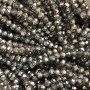 Czech Crystal Beads on Beading Wire - Gray Assorted with Plating, Faceted Rondelle, Diameter 6x4.5 mm, Length 38-40 cm