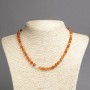 Carnelian Necklace with Smooth Beads, Diameter 6(±)mm, Length 45cm+
