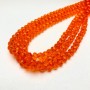 Beads Czech Crystal on thread red-orange transparent faceted rondelle, diameter 8x6 mm + -, length 40-42 cm +