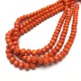 Beads Czech Crystal on thread, carrot-orange matte faceted rondelle, 8x6 mm diameter, length 40-42 cm +