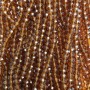 Czech Crystal Beads on Beading Thread Brown Transparent Faceted Rondelle, Diameter 6x5 mm, Length 40-42 cm +