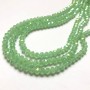 Beads Czech Crystal on thread, lime matte with petrol sheen, faceted rondel, 8×6 mm diameter, length 40–42 cm