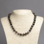 Necklace of natural brown agate with smooth round beads, 10mm diameter, 45cm length