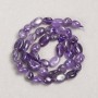 Beads on a thread natural stone Amethyst faceted, diameter 9x11mm, length 40cm