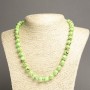Olive Imperial Jasper Necklace (pressed) smooth beads, 10mm diameter, 45cm length