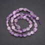 Amethyst natural stone beads, tumbled, diameter 8x10 mm (±), length 38 cm