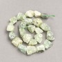 Beads on a thread, Raw Prehnite stone, Prehnite bead, diameter 16×12(±) mm, length 41 cm