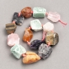 Unpolished Stone Beads Assortment – Strand for Stringing, Faceted Cut, 20 x 25 mm (±), 42 cm long