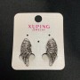 Xuping Rhodium-Plated Earrings with White Crystals, 23x10 mm diameter +
