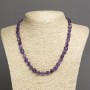 Natural amethyst gemstone necklace, faceted beads, 10×7 mm diameter, 45 cm length