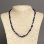 Natural sodalite gemstone necklace with faceted rondelle beads, 8x5 mm diameter, 45 cm length