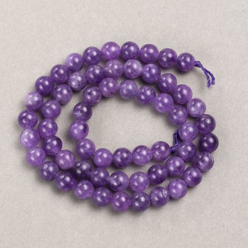 Sugilite Beads (Synthetic) Smooth Round Bead, 6 mm Diameter, 39 cm Length on Thread