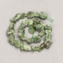 Beads on thread, raw chrysoprase briolette, diameter 13x10 mm (+/-), length 41 cm