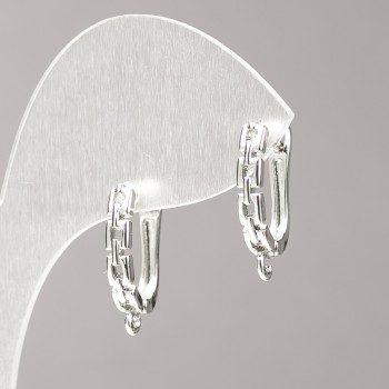 Ear wires for earrings, silver-colored metal, 18×3 mm - pair