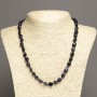 Aventurine Necklace 'Blue Sand Night of Cairo' Faceted Beads, diameter 10x8 mm, length 45 cm ±