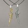Pair of Rifle Pendants on Cord 72×16 mm ±, length 45–50 cm