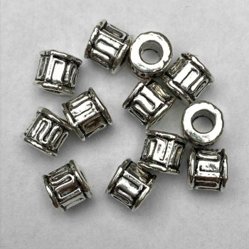 Bead insert findings in silver color, 5x4.5 mm, pack of 26+
