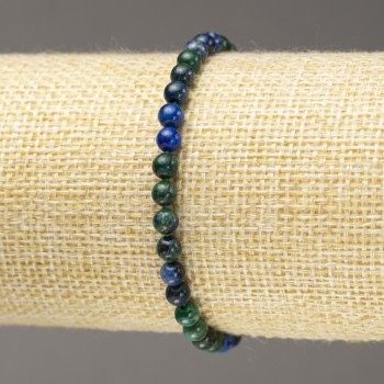 Elastic azurite bracelet with smooth beads, 4.5 mm diameter+