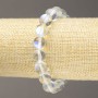 Elastic bracelet of white transparent opal glass, 10 mm diameter, 18 cm length+