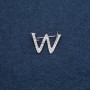 Brooch with initial 'W', 29×20 mm, silver-colored metal