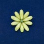 Brooch 'Flower' lime green gray metal 48mm +
