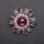 Brooch Star Series 'Accent' Purple Crystal Gray Metal 37mm