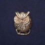 Owl Brooch with Yellow Crystals, 332×25 mm, Gold-Tone Metal