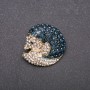 Brooch 'Nosukha' in blue and white crystals on yellow metal 33×35 mm