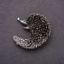 Pangolin Brooch with Green Crystals 43x43mm Gray Metal