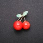 Brooch 'Cherries' metal color gold 30x25mm