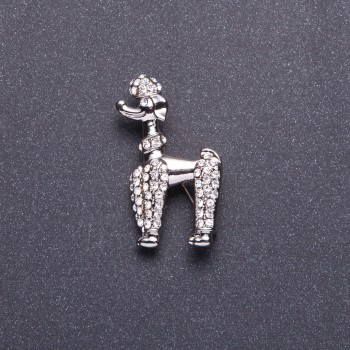 Brooch 'Royal Poodle' in silver-colored metal 4x2.5 cm